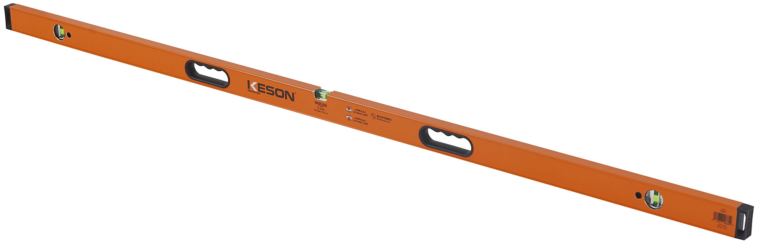 Keson LKB24 24-Inch Aluminum Box Beam Level With Magnified Vials - Orange, Made In Austria - View #4