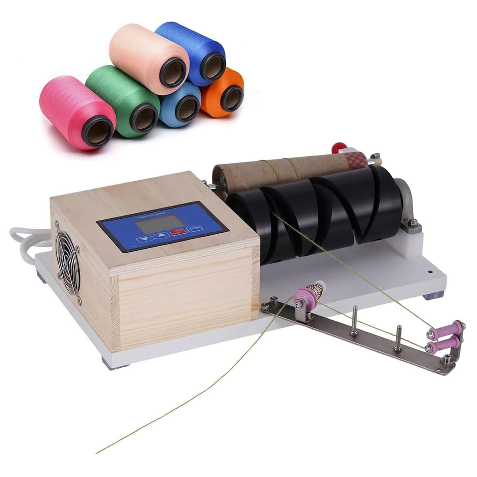 Bobinadora de hilo eléctrica, máquina automática de bobinado de lana con control de velocidad