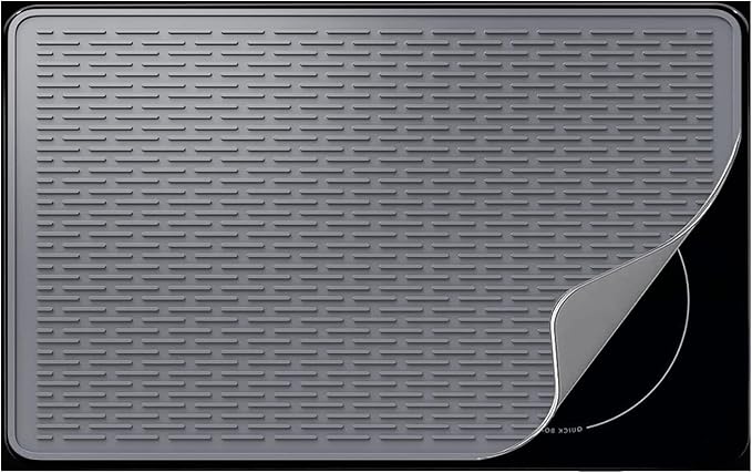 Stove Top Cover for Electric Stove - Silicone Stove Mat for Glass Top, Glass Cooktop Protector, XL Dish Drying Mats For Kitchen,Oven Covers for Electric Stove (Gray,36 x 21)