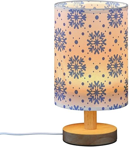 Miniatura 2 de Snowflake Blue Polka Dot Small Desk Lamps Led Night Light for College Dorm Table Lamp for Kids Retro lámparas de mesa de Noche