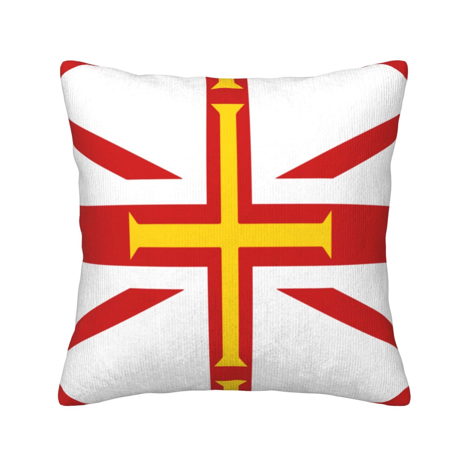 HGIUYDRD Flag of Guernsey Islands Print Corduroy Throw Pillow with Invisible Zipper Closure for Living Room, Couch and Bed