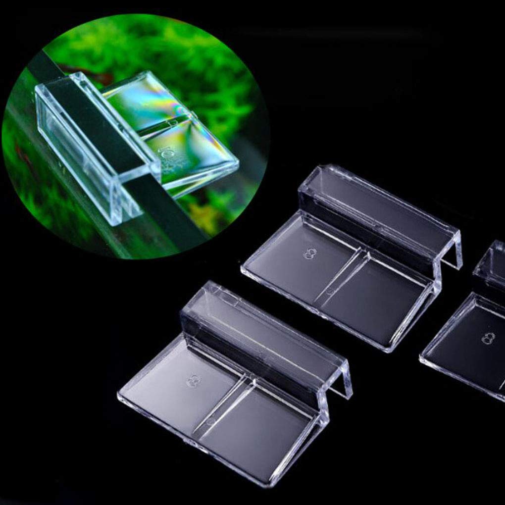 4 soportes de plástico transparente para acuario, cubierta de cristal, accesorios para acuario