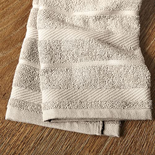 KitchenAid Albany Kitchen Towel 4-Pack Set, Milkshake Tan/White, 16"x26" by KitchenAid - Image 4