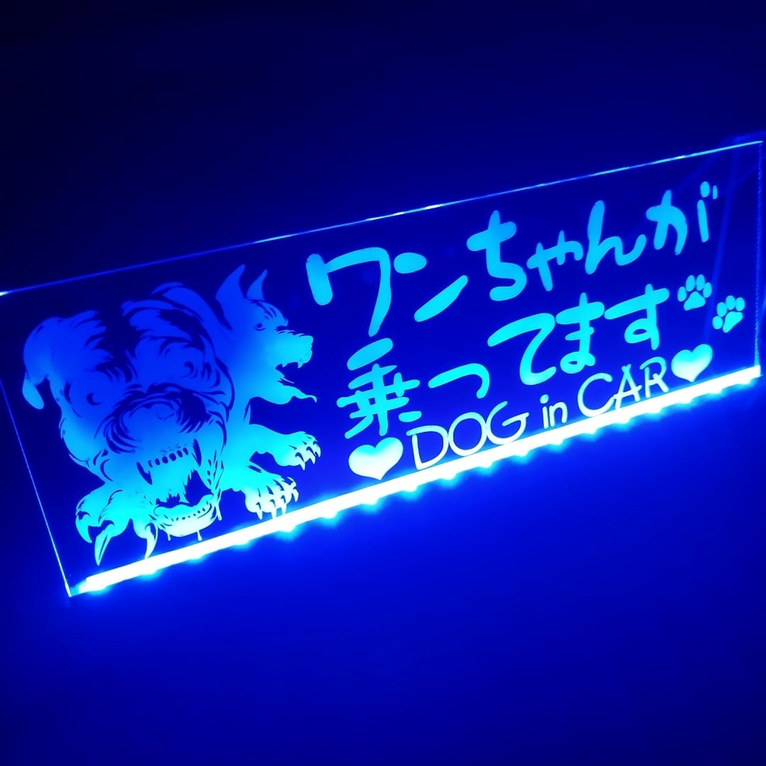 ワンちゃんが乗ってます② LEDアクリルプレート DOGinCAR かわいい Amazon.co.jp: ワンちゃんが乗ってます② LED アクリルプレート ドッグ