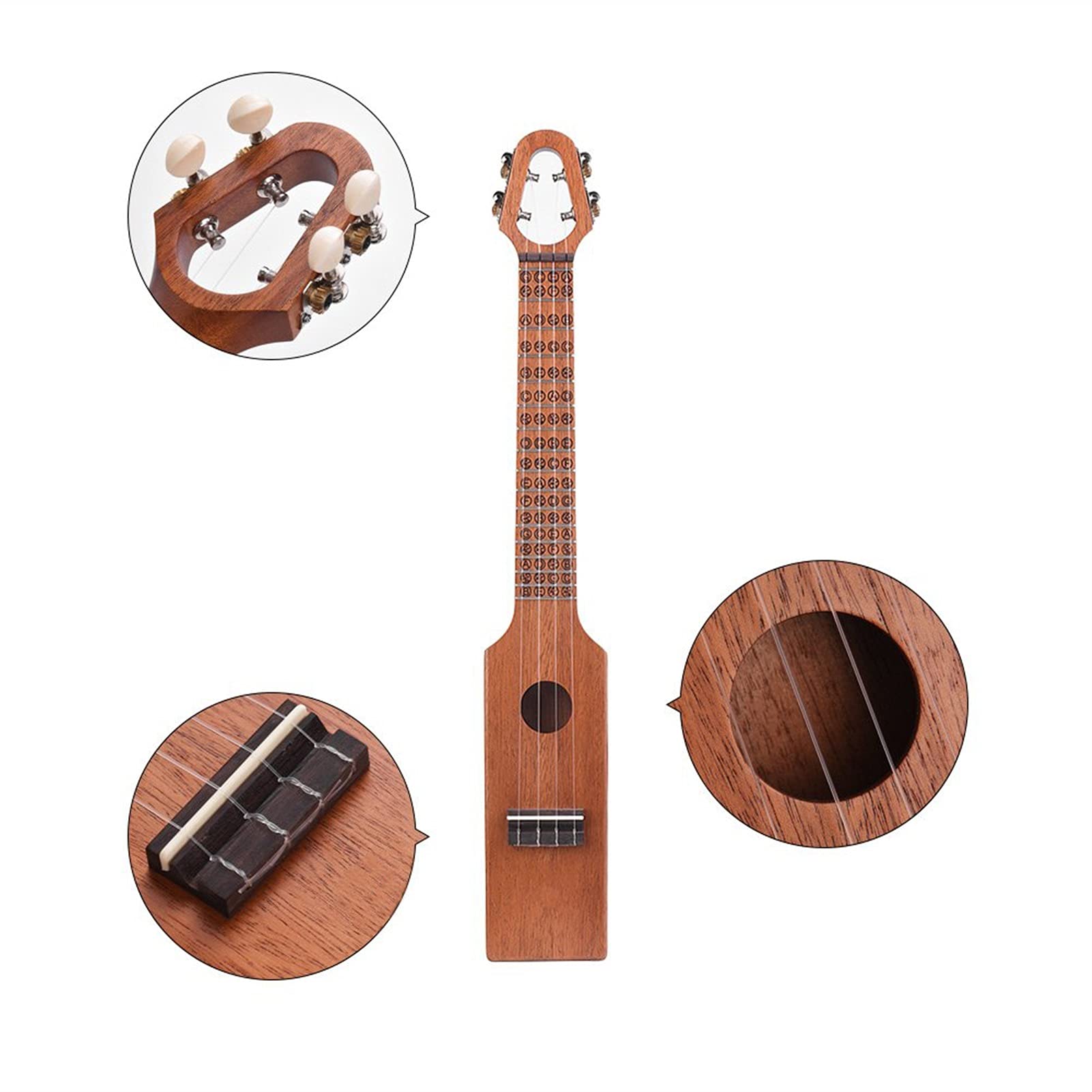 Ukulele koncertowe Początkujący Ukulele 23- calowy Akustyczny Ukulele Koncert Mahoniowy Rozmiar Kompaktowy Z Grawerowaną Skalą I Schematem Chord Case