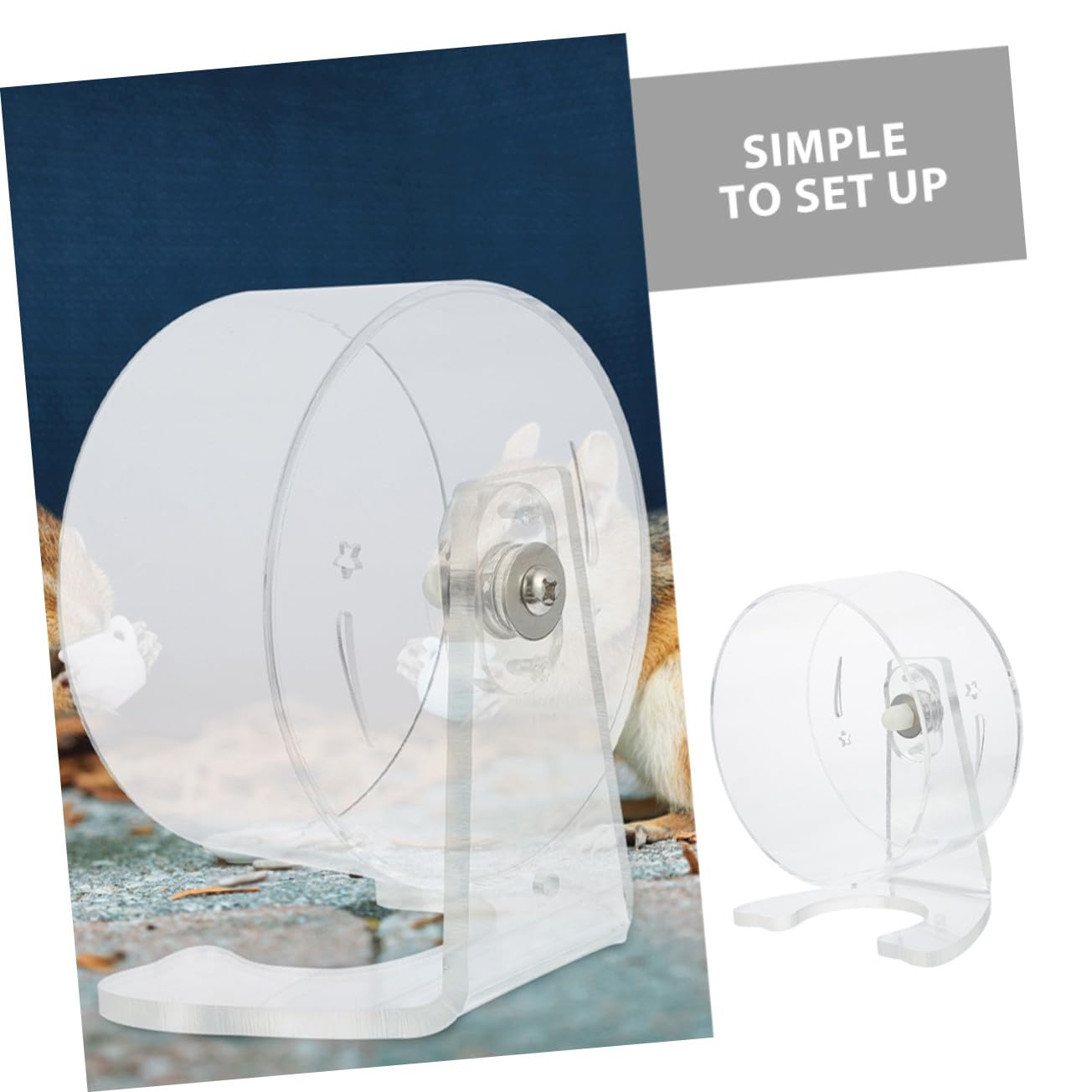 Levemolo Rueda Silenciosa para Hámster Pequeña Diseño Transparente y Soporte Rueda de Ejercicio para Mascotas Pequeñas Compatible con Jaulas Superficie Cómoda y Resistente para Gerbils y