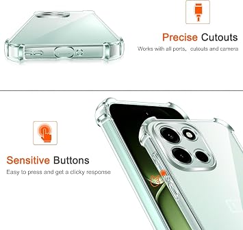 For OnePlus Nord 6 Case Clear Phone Case with Reinforced Corners Bumper Slim Fit Shockproof Flexible TPU Transparent