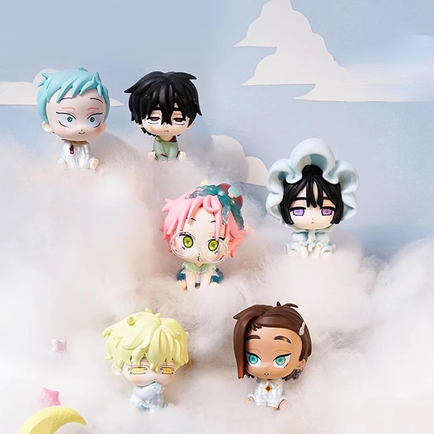 Whole Set Anime Blind Box, 6PCs Cute Alien Stage Baby Series Officially Chibi Mystery Box Figure, Collectable PVC Figures for Birthday Gifts