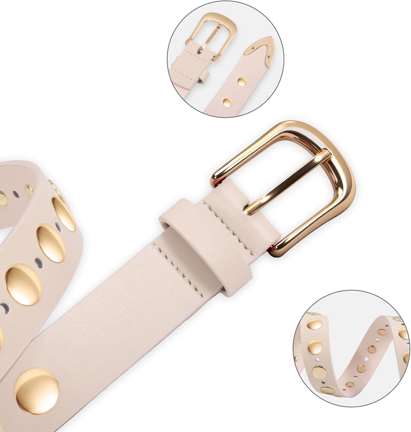 VATAN Women Leather Belt for Jeans Dresses Pants Fashion Ladies Casual Waist Belt with Gold Buckle - Image 6