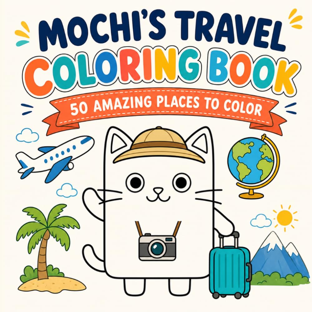 Mochi's Travel Coloring Book: 50 Amazing Places to Color Around the World