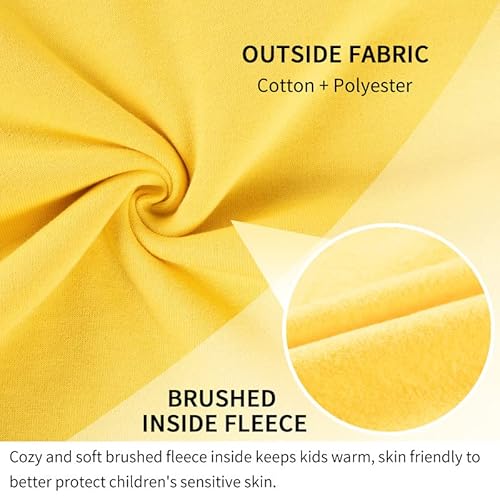 Dotdog Unisex Kids Soft Brushed Fleece Basic Hooded Sweatshirt Full Zip-Up Hoodie For Boys Or Girls (Age 3-12 Years)(Yellow, L) #TOP2