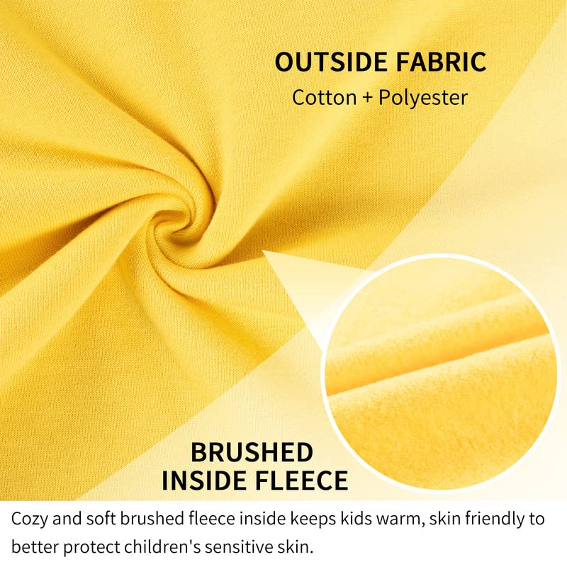 DOTDOG Unisex Youth Soft Brushed Fleece Basic Crewneck Pullover Sweatshirt for Boys or Girls (Age 3-12 Years)(Yellow, XL)3