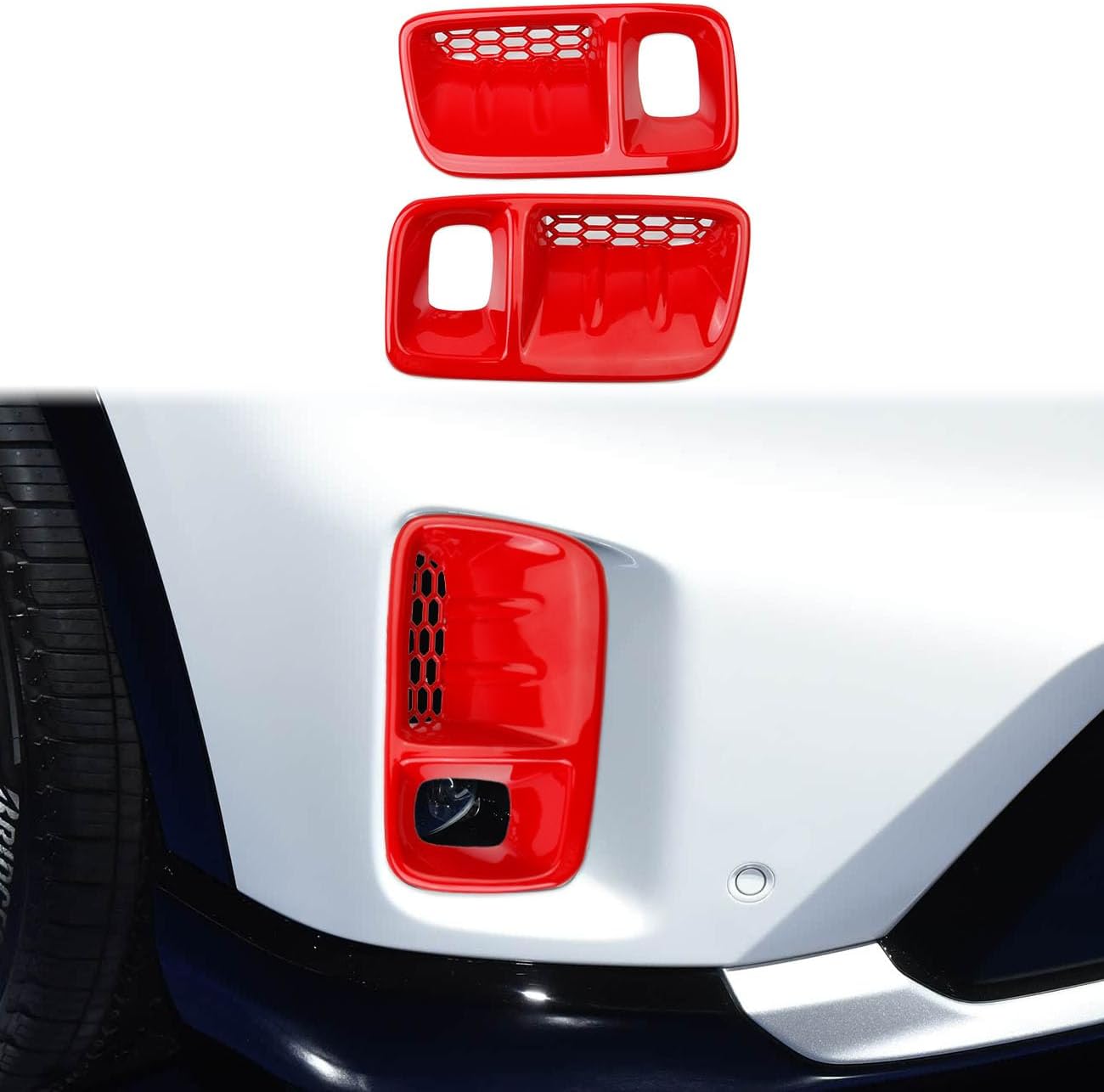 Front Fog Light Lamp Cover Molding Trims Accessories for 2024-2025 Honda Prologue (Carbon Fiber Style)