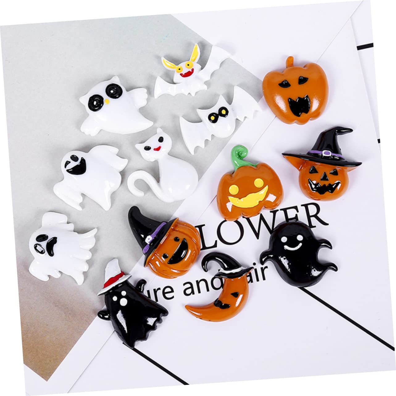 100 Ornaments Halloween Résine Flatback - Citrouilles, Fantômes, Araignées, Pour DIY, Scrapbooking, Coques