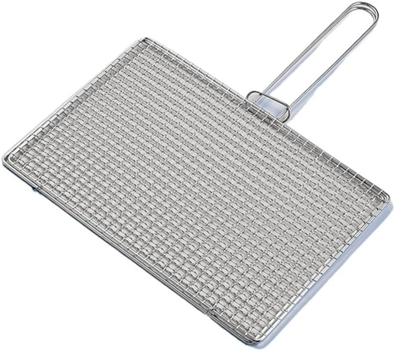 Grilled Fish Clip Stainless Steel Mesh Clip Barbecue Skewer Household Grill Net Set