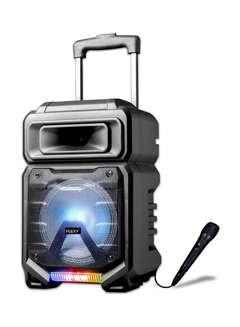 Flexy Germany 7500W Portable PA Trolley Speaker With Bluetooth Mic FM Aux Koroake - 2 Years Warranty