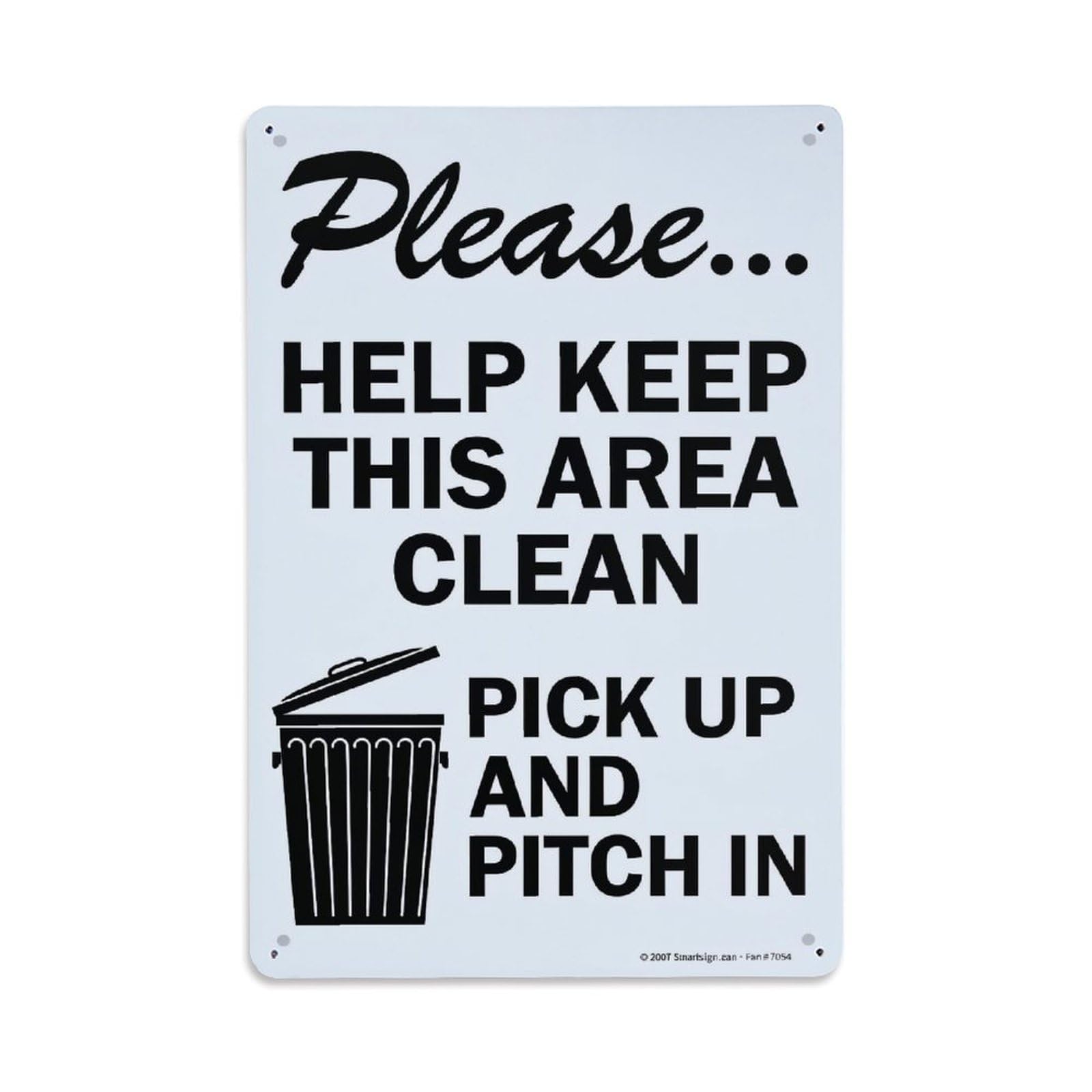 Jdfenggu Vintage Please Help Keep Clean Pick Up Pitch In Retro Metal Tin Sign, Decor Art Poster For Bar, Home, Man Cave, Kitchen, Laundry Room Gift 8X12inch