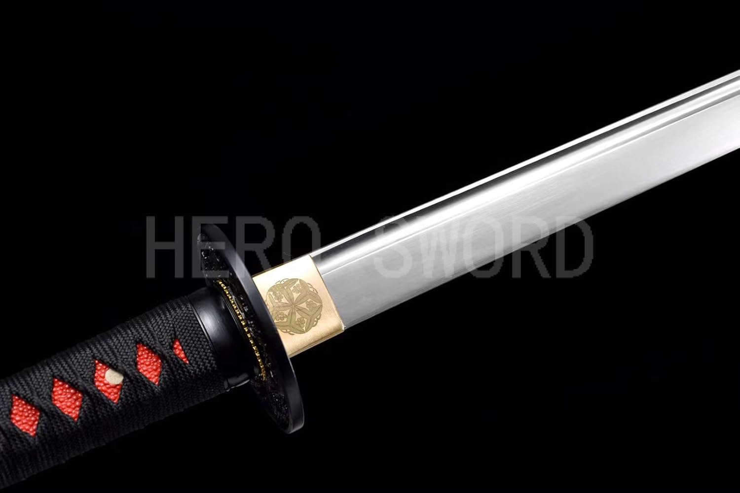HERO SWORD Handmade Real Combat Katana Sword Sharp Full Tang Samurai Sword Damascus Steel,1095 Steel,Clay Tempered T10 Steel Knives Combat Ready Cool Weapons