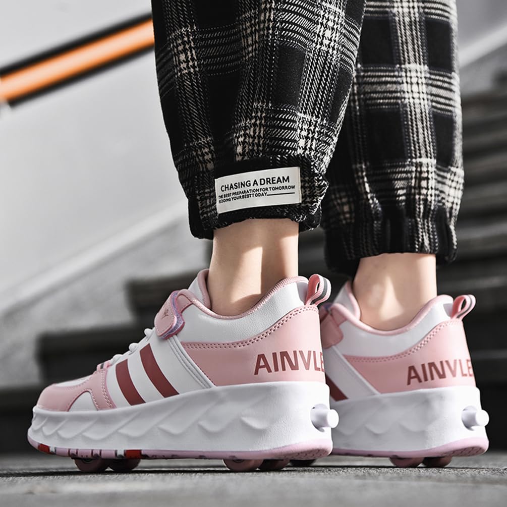2-in-1 Rollschuhe Sneakers mit Rollen für Kinder Erwachsene Multifunktionsschuhe