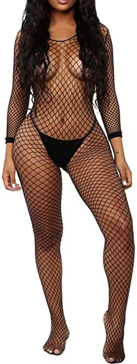 XIUSEMY Women Sexy Bodystocking One Piece Badydoll Fishnet Lingerie Nightwear Plus Size