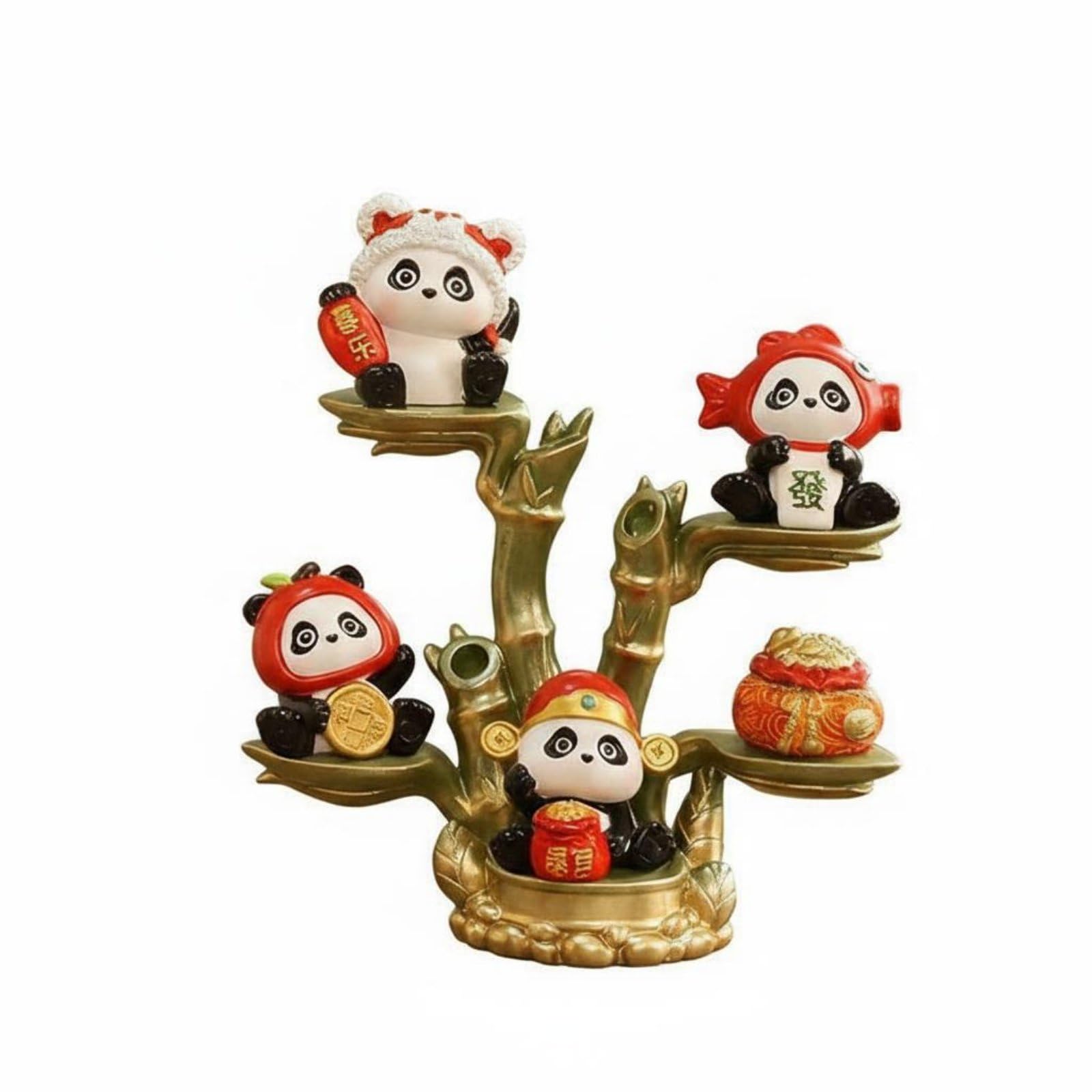 Figurine résine peinte à la main sculpture panda art moderne ornement de collection haut de gamme