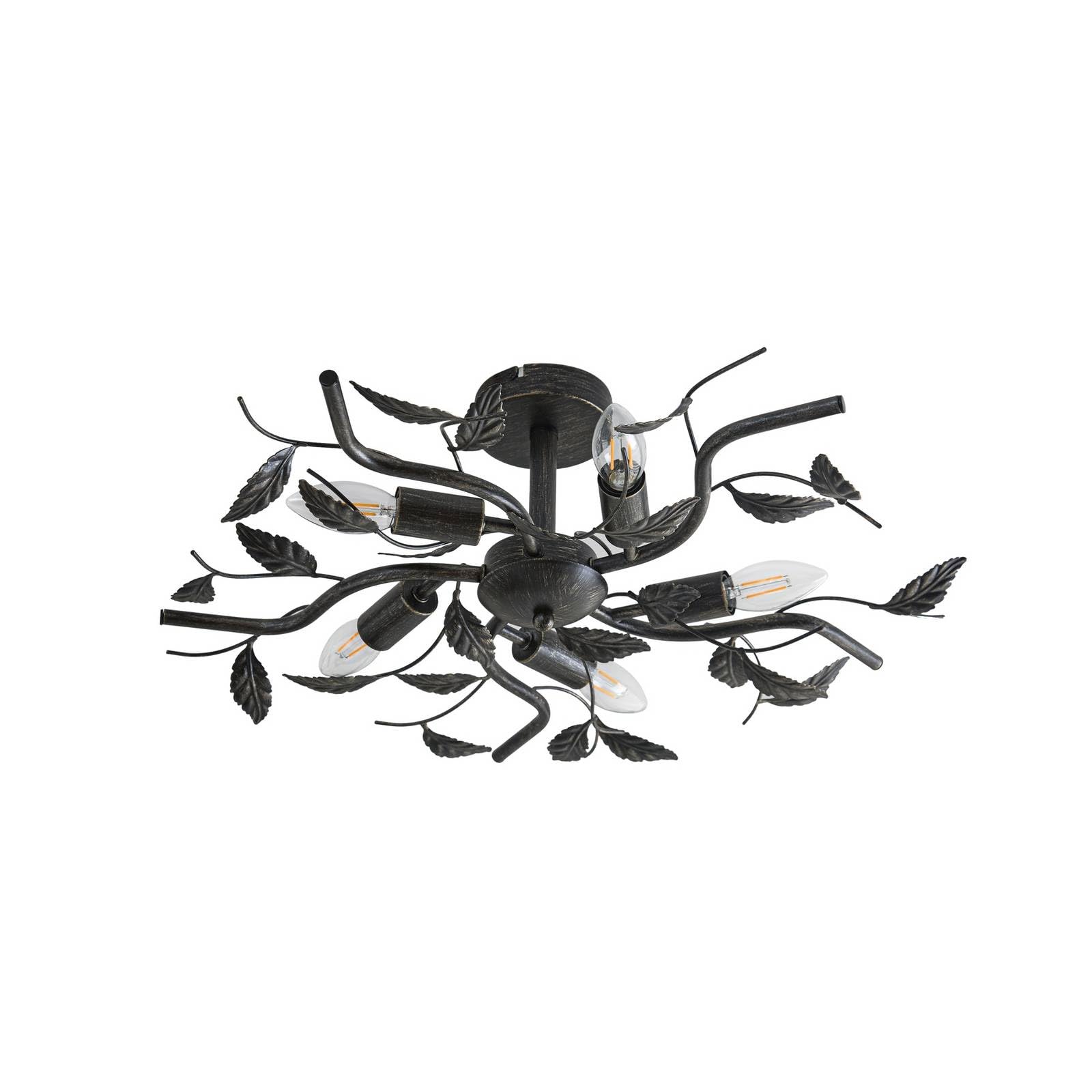 Lindby Black Gold Brushed Ceiling Light Yos Dimmable (Florentine) In Black Made Of Metal For E.g. Bedroom (5 Light Sources, E14) From Ceiling Lamp