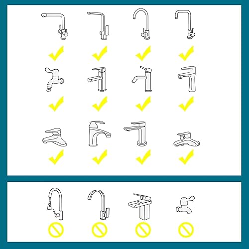 Miniatura 8 de Aireador extensor universal de grifo giratorio de 1080, 2 paquetes de grifo universal de latón macizo, grifo giratorio de ángulo grande 1080,