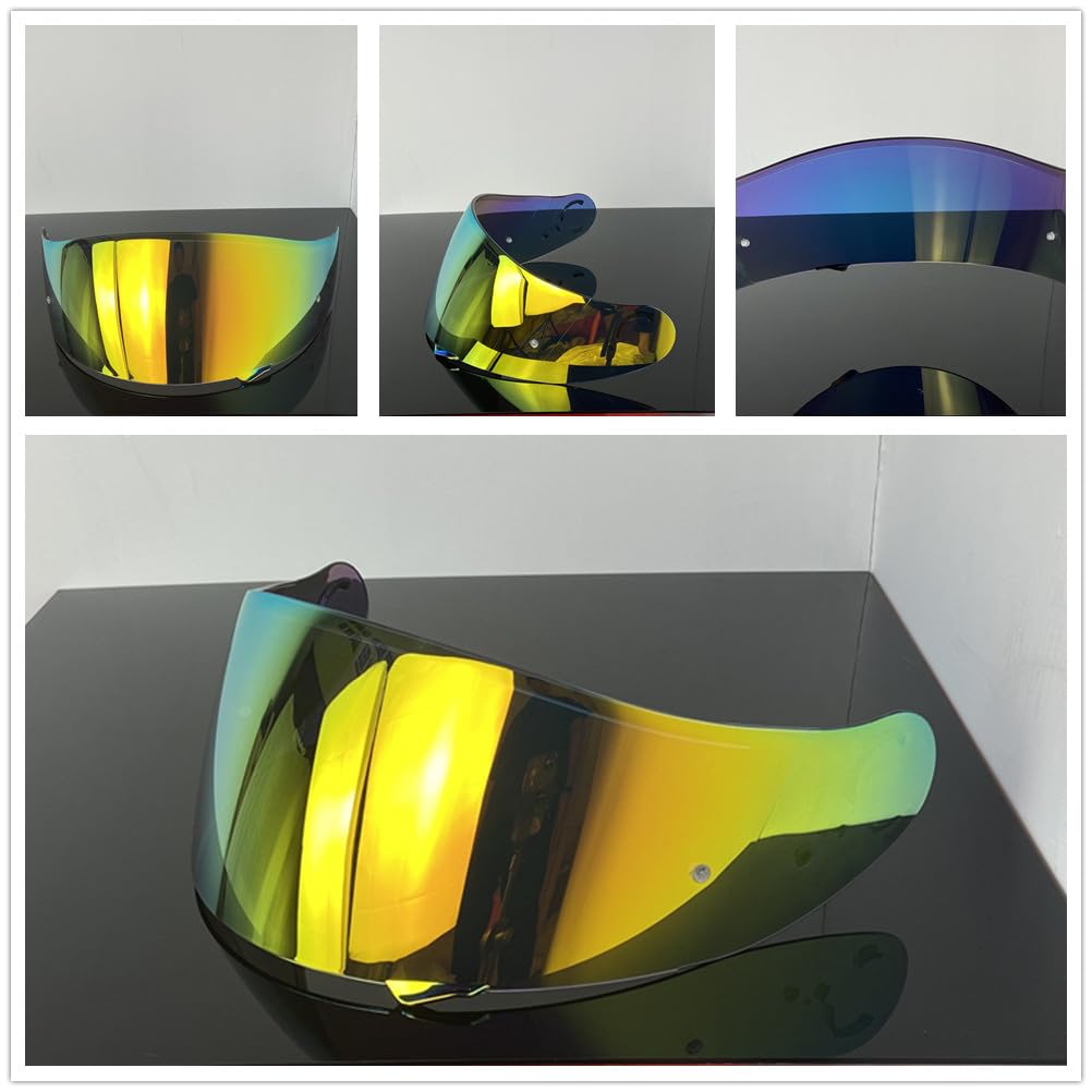 BSTOP GT Air Shield for SHOEI Neotec1 CNS-1 TC-5 TC-9 Full Face Helmet Visor Uv Cut Universal Size Viseira Capacete Accessories (Revo Deep Gold-day use only)