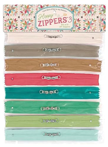 Riley Blake Happy Zippers 3 by Lori Holt of Bee in My Bonnet – 8 Colorful 16