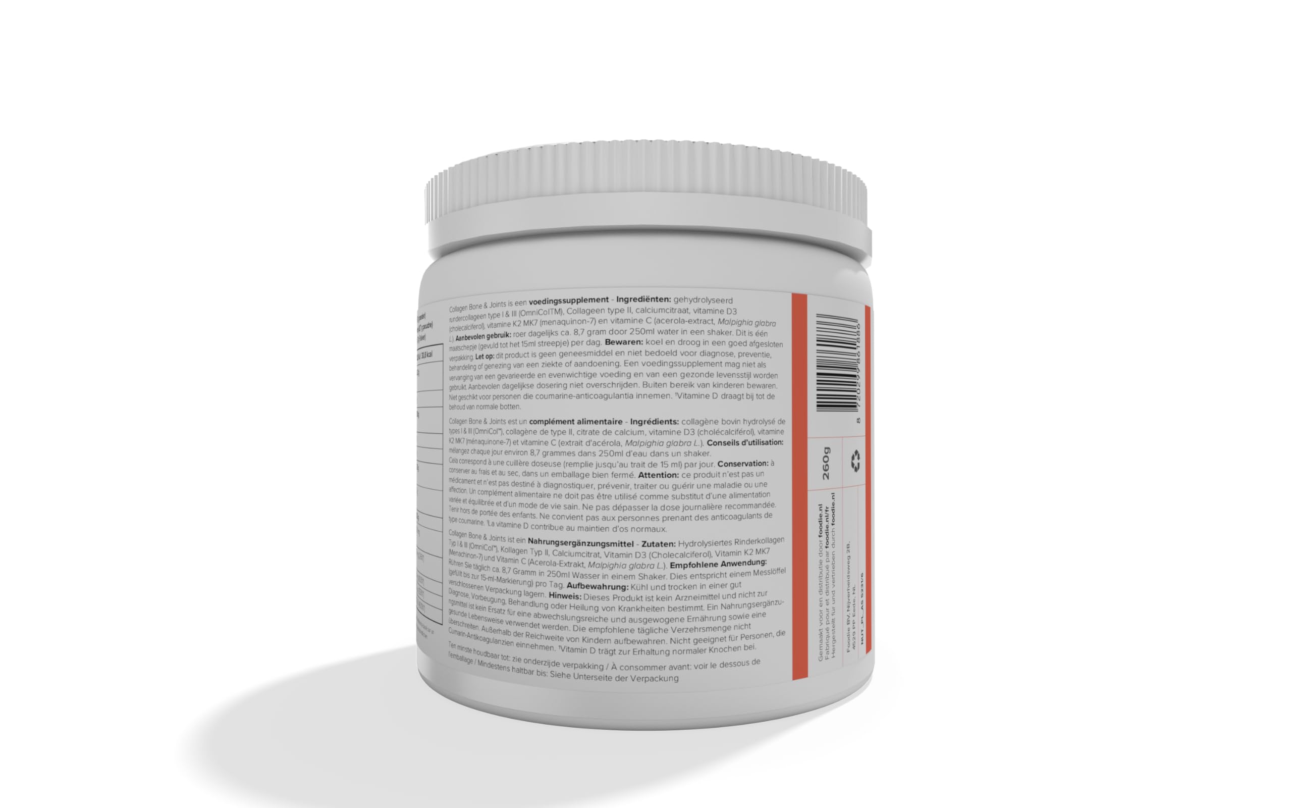 Kollagen Bone & Joints Pulver – Kollagen typ 1,2 und 3-3x 260g Pulver mit vitamin K2, D3, C und Calciumcitrat– Unterstützt die Gesundheit von Knochen, Muskeln und Gelenken