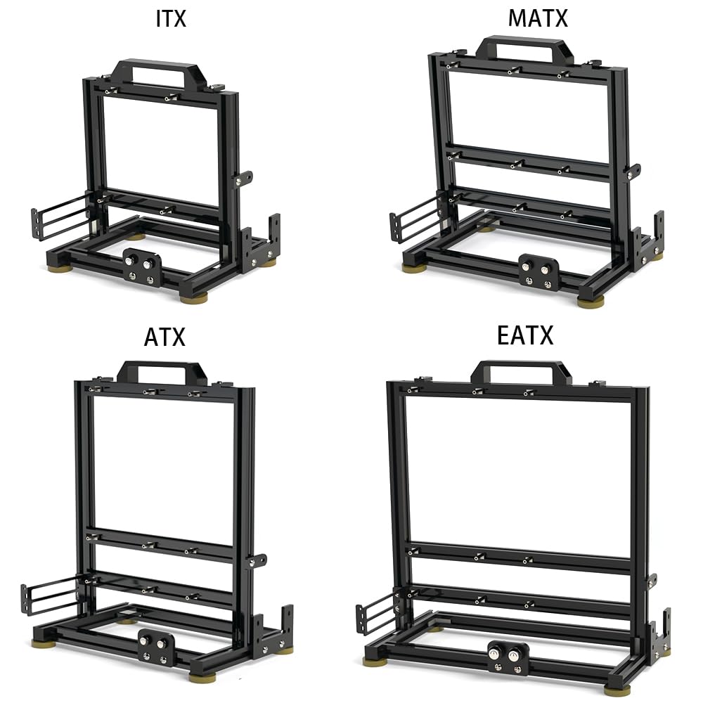 Chassis per PC desktop case aperto telaio ben raffreddato banco di prova materiale in alluminio include scheda madre di supporto tipo C (3.ATX)