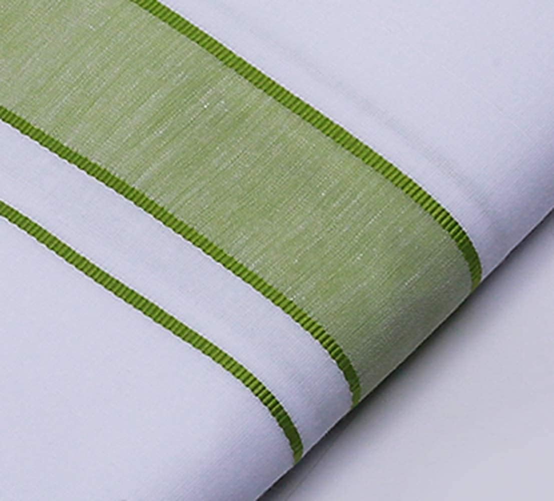 Kolakeer™ Men's Rich Cotton Dhoti with Canal Kara Border - 2.0 Mtrs/Single Layer South Indian Kerala Veshti Mundu (Green)
