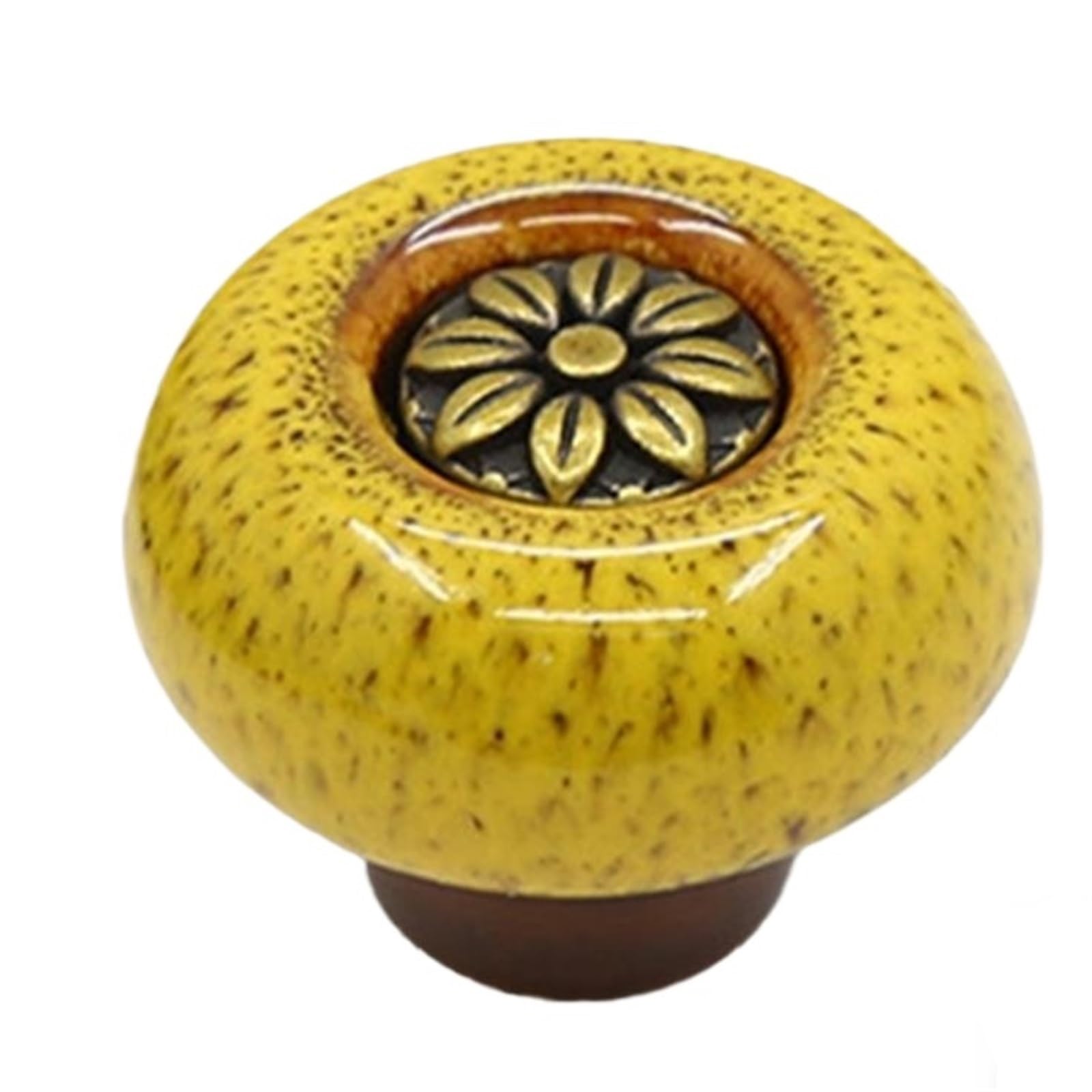 GNYVZXPLQ Ceramic Handle Drawer Knobs, 6 Pcs Painted Multicolor Ceramic Cabinet Handle Single Hole for Drawers & Wardrobe(Yellow)