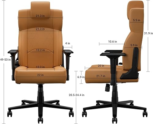 Miniatura 23 de KORNOX - Silla ergonómica de tela con reposapiés para adultos, silla de oficina con respaldo alto, silla de juegos de carreras de tela ajustable en