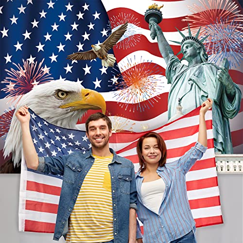 Image of Independence Day Backdrop,7x5FT 4th of July Backdrop American Flag Background USA Flag Portrait Banner Patriotic Veterans Party Decor Supplies
