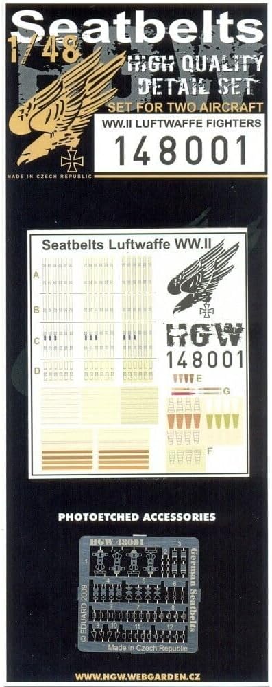HGW 148001 1/48 Seatbelts for Luftwaffe Fighters 2 Sets WWII era