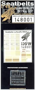 HGW 148001 1/48 أحزمة الأمان لـ Luftwaffe Fighters 2 مجموعات من حقبة الحرب العالمية الثانية