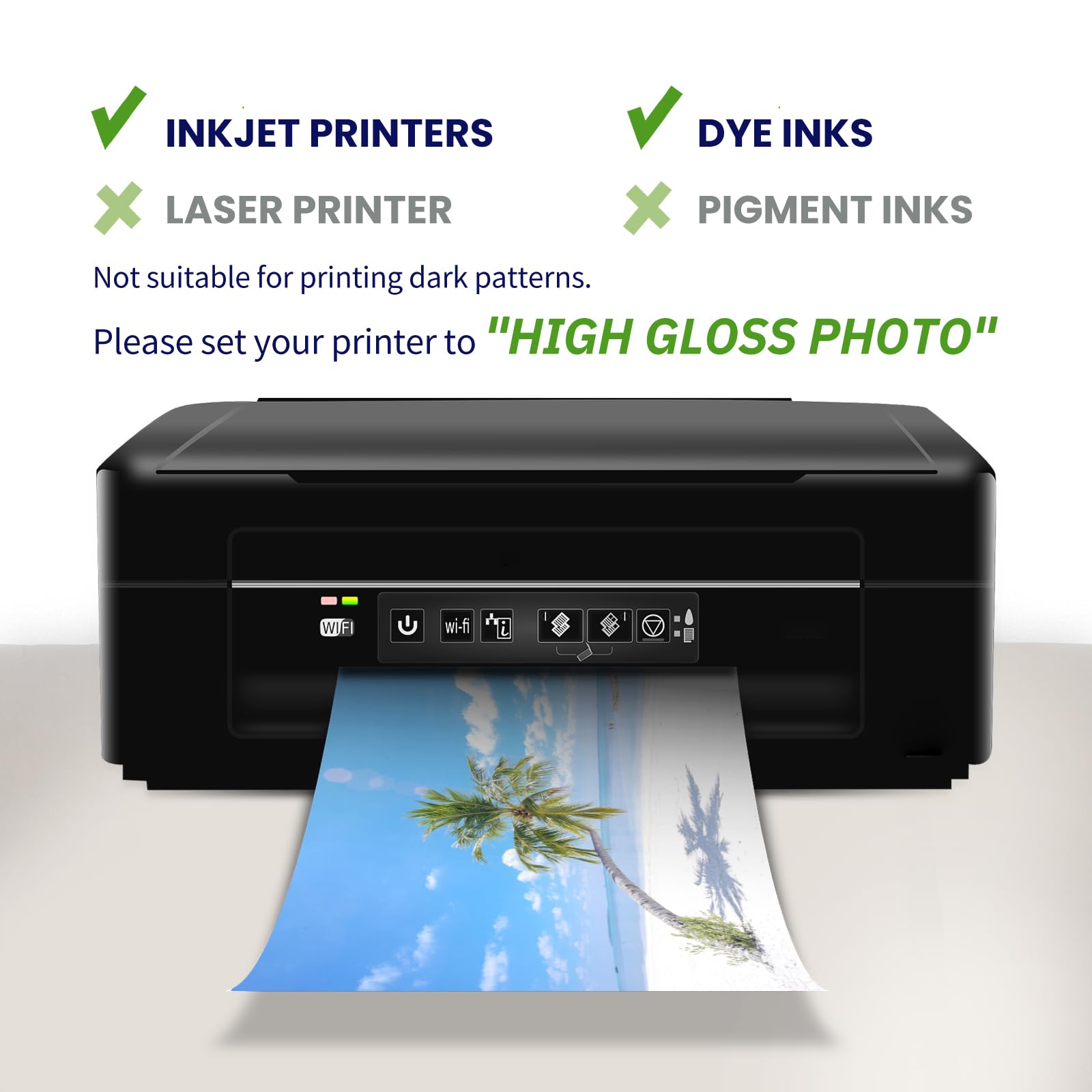 Goefun - Papel fotográfico brillante de doble cara de 8.5 x 11 pulgadas, 100 hojas, papel fotográfico de inyección de tinta de 8.5 x 11 pulgadas, papel fotográfico brillante de 200 g/m² de grosor para