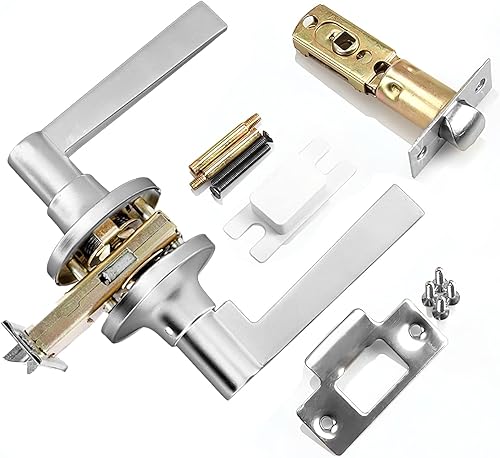 Miniatura 4 de KANFOX Cerradura de puerta de entrada sin llave redonda moderna de la astilla, cerradura de cerrojo impermeable, cerradura de cerrojo de metal