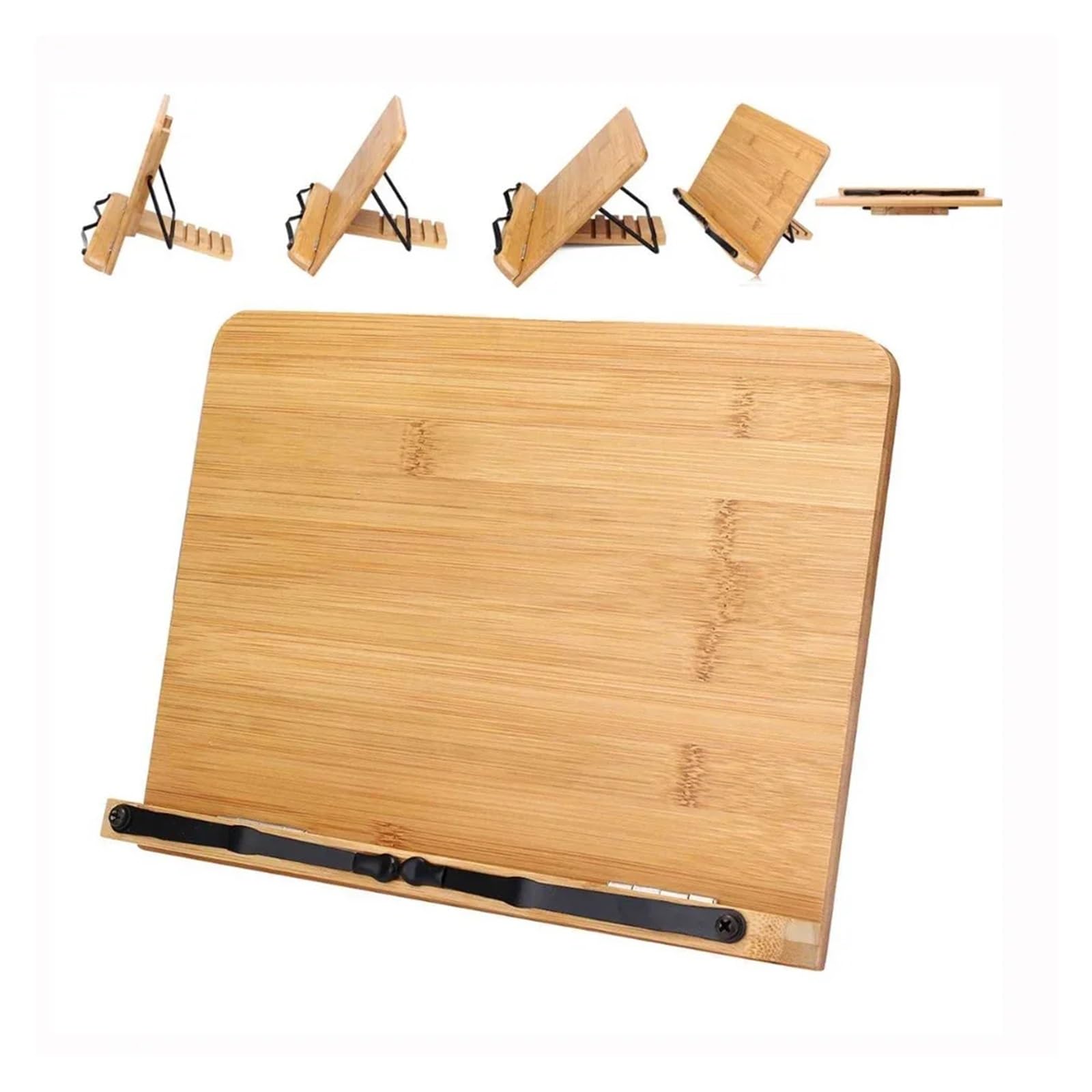 Support de lecture Plateau de support livre réglable Portable et trombones Page-bureau lecture cuisine robuste for livres léger(Flower 28x20cm)