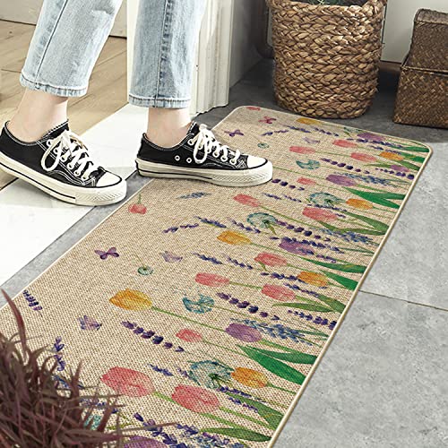 Artoid Mode Tulip Lavender - Tapete decorativo de bienvenida de p
