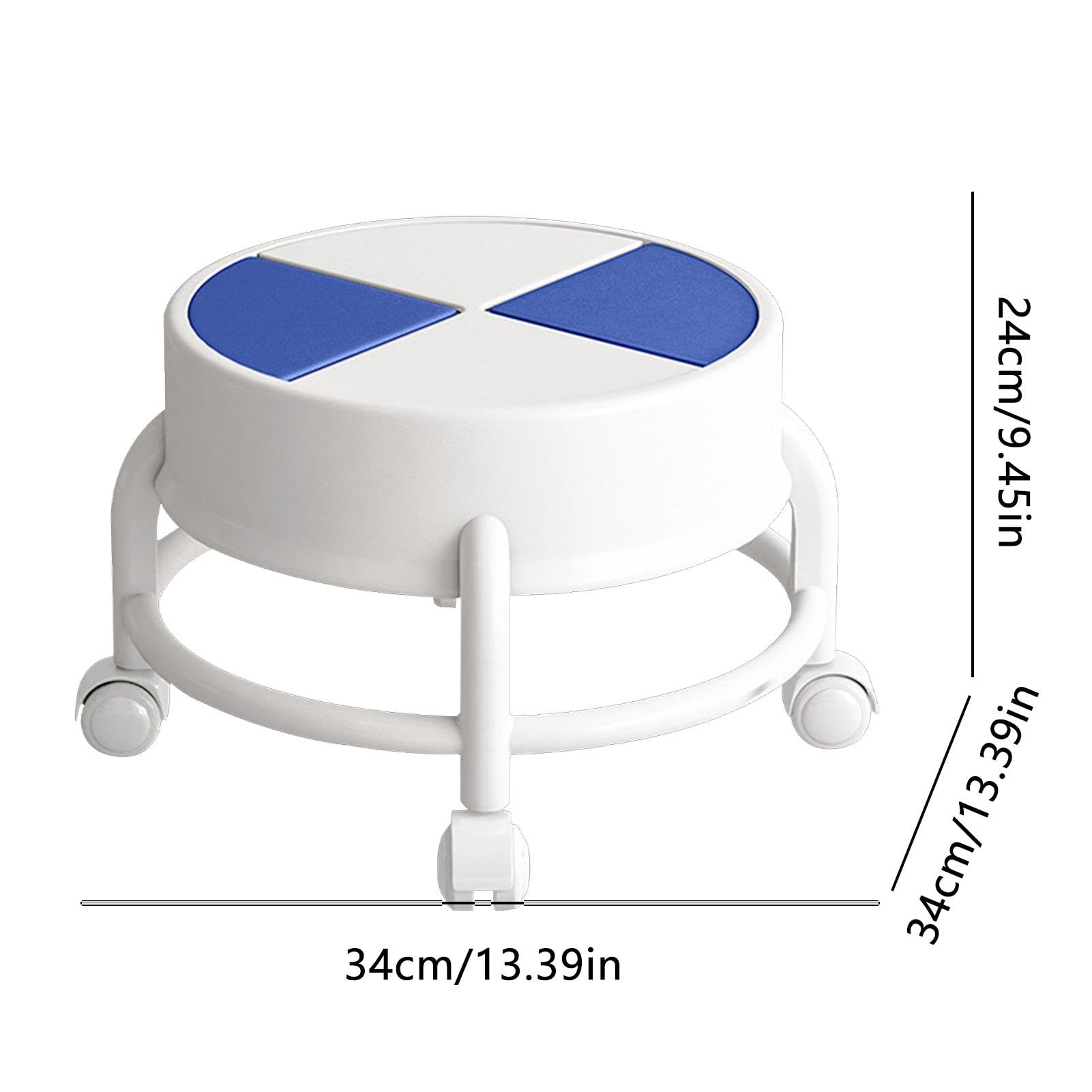 Sedia a rotelle Basso, Sgabello con ruote Basso,Sedia a rotelle bassa altezza con ruote - Sgabello a rotelle basso mobile robusto, scala con ruote girevoli a 360 ° per soggiorno