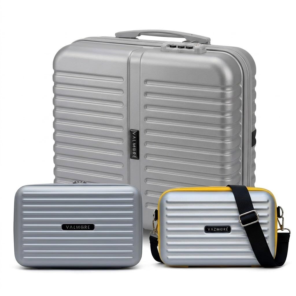 AeroVault 13 Laptop Bag + Jet Kit Mini Sling + Travel Organizer Combo Pack of 3 | Hard Shell Waterproof EVA Cases for Laptop, Charger, Passport & Accessories (Silver)-image-34