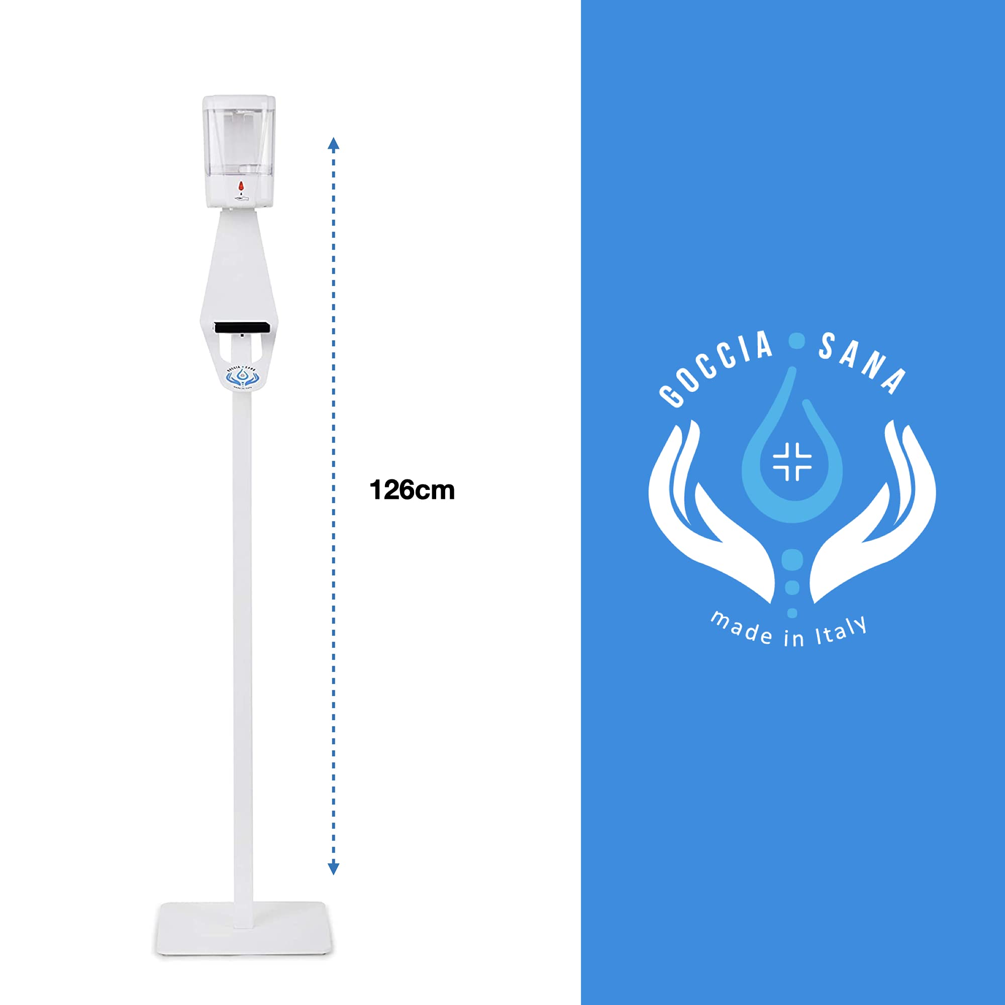Dispensador automático Gocciasana | dosificador automatico gel hidroalcoholico | soporte gel hidroalcoholico