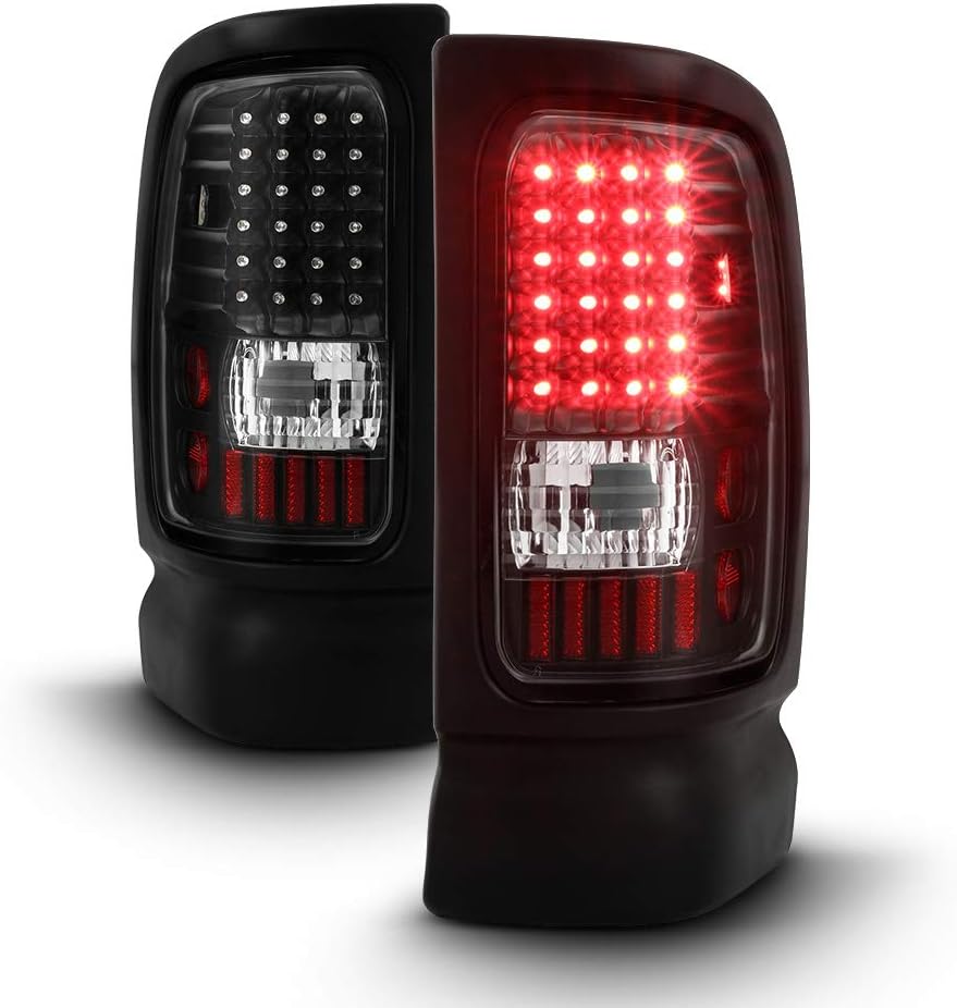 AKKON - For 1994-2001 Ram 1500 1994-2002 Ram 2500 3500 Pickup Truck Black Smoked LED Tail Lights Brake Lamps LH+RH Pair