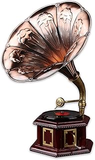 Runeqxar Vintage Gramophone Model Decorative Collectible - Handcrafted Iron Retro Phonograph Model Collectible Sculpture Statue Home Desktop Decoration Phonograph Props