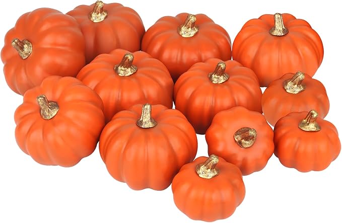 Artmag Artificial Pumpkins Bulk 12Pcs Assorted S
