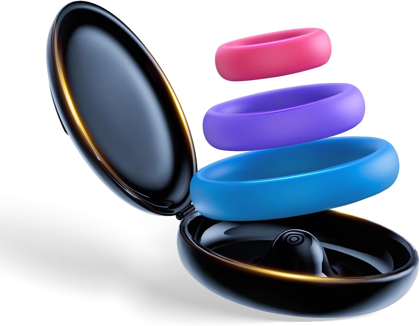Reusable Silicone Penis Ring - Candy Colours 3 Different Sizes Penis Pump Sex Toys for Couples