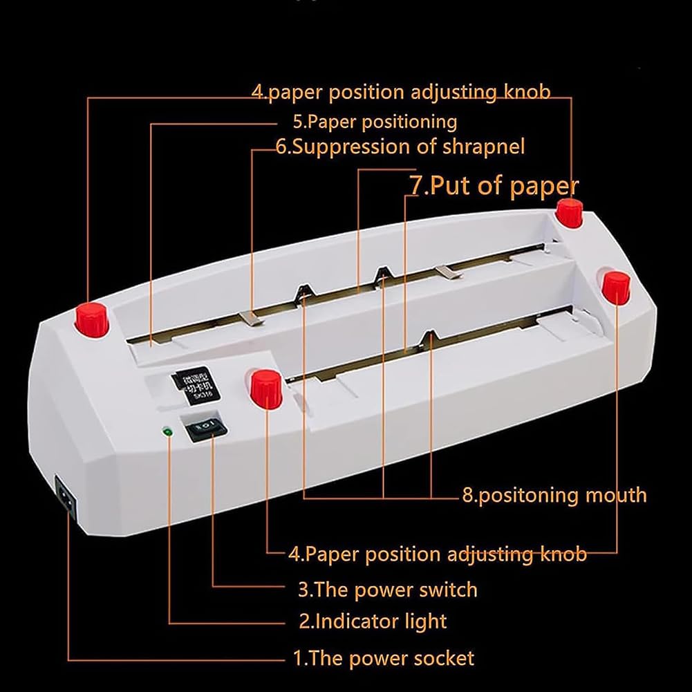 Taglierina elettrica per biglietti da visita, tagliacarte da ufficio con 9 set di lame, induzione automatica, posizione regolabile 1-18 mm, design avanti/indietro, senza sbavature