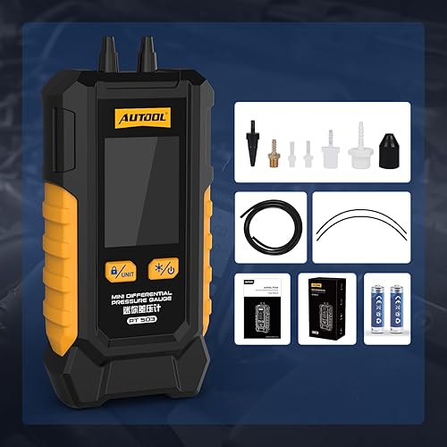 Miniatura 9 de AUTOOL Probador de Presión de Gas Manómetro, Manómetro Digital HVAC, Medidor de Presión de 6 Unidades Diferencial de Doble Puerto -101 a 200Kpa,